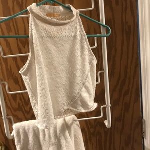 White lace crop top